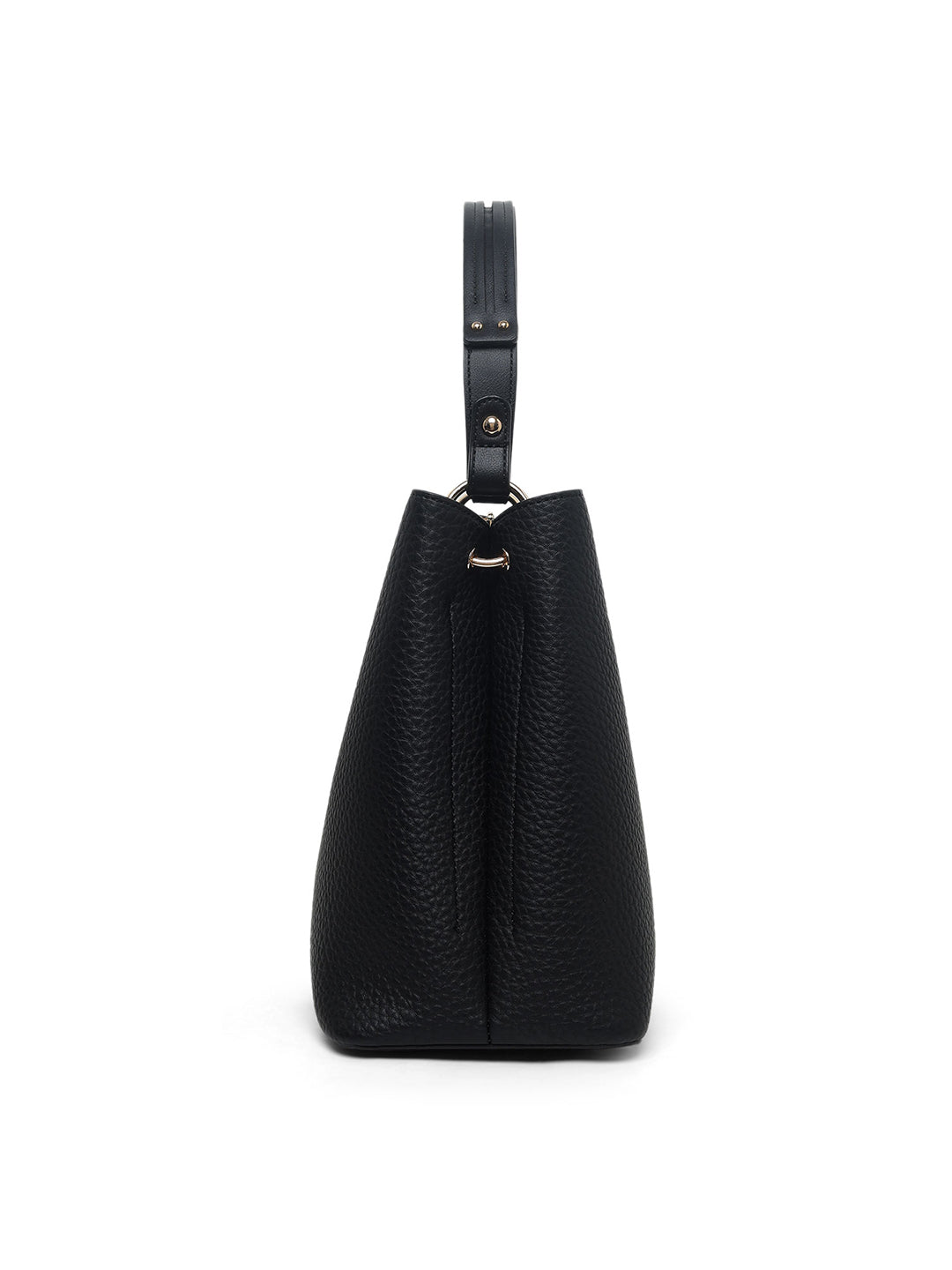 Thames 3 Compartments Large Bucket Bag Black