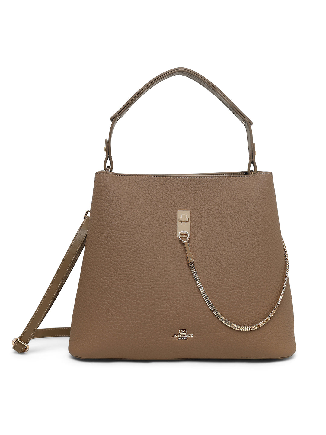 Thames 3 Compartments Large Bucket Bag Beige