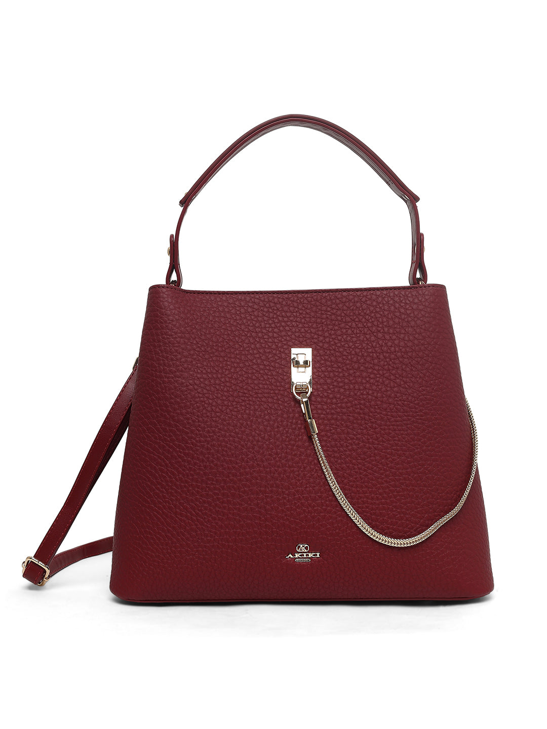 Thames 3 Compartments Large Bucket Bag Red