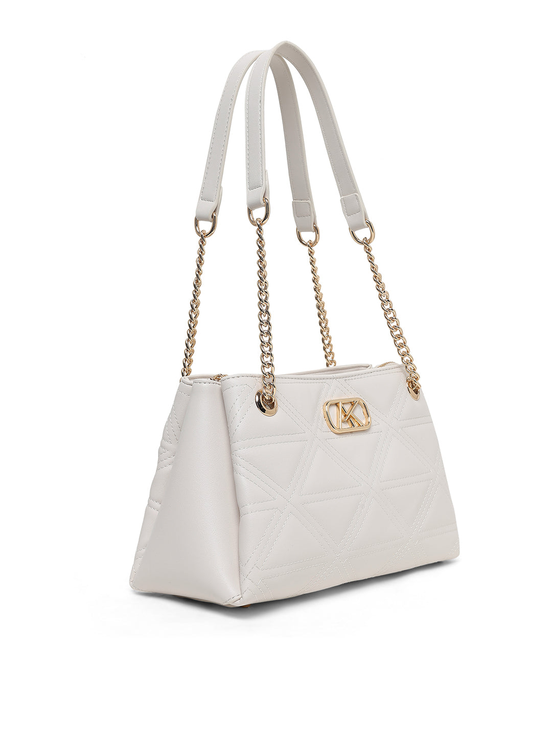 Piccadilly 3 Compartments Small Satchel Bag White