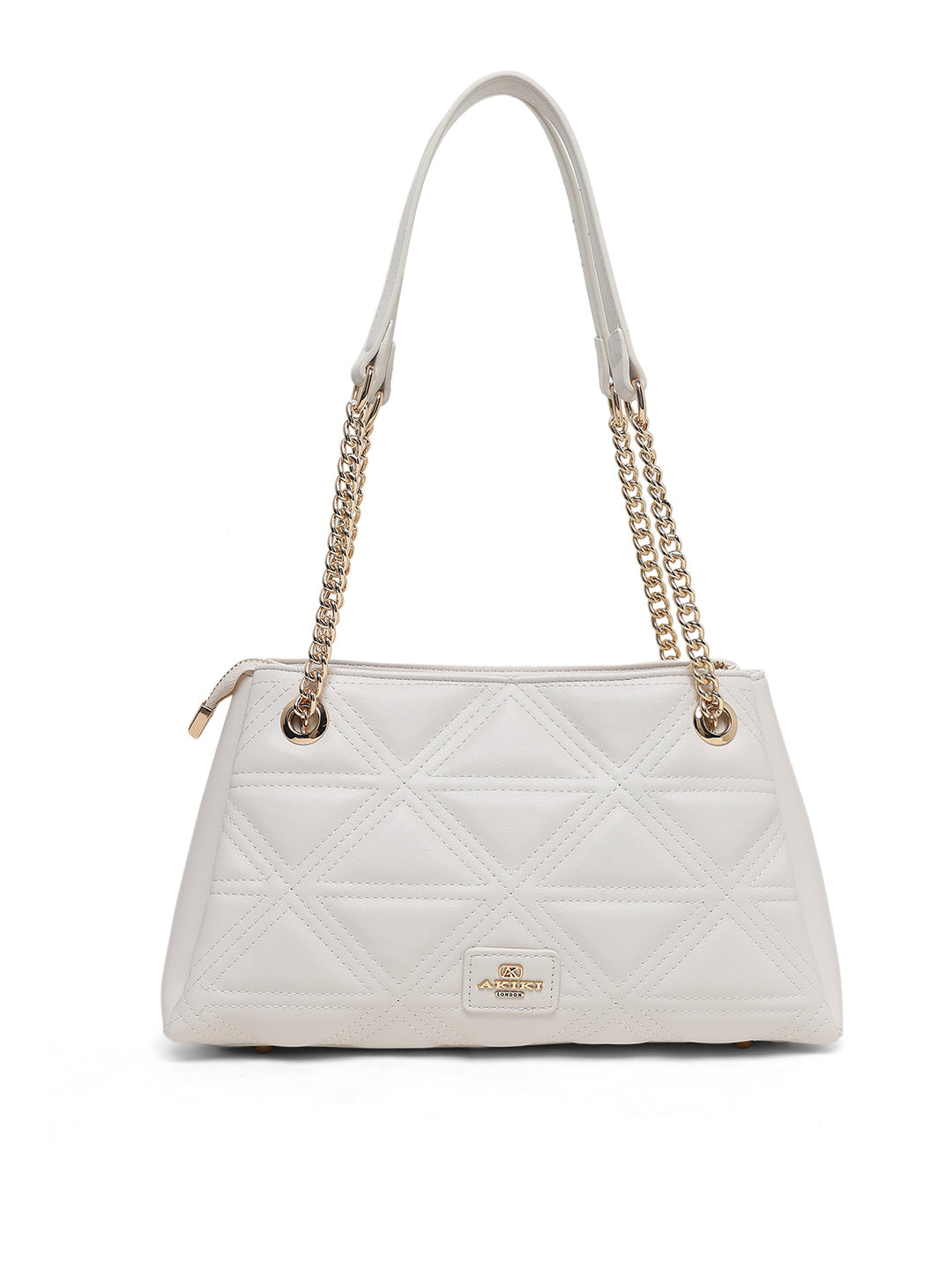 Piccadilly 3 Compartments Small Satchel Bag White