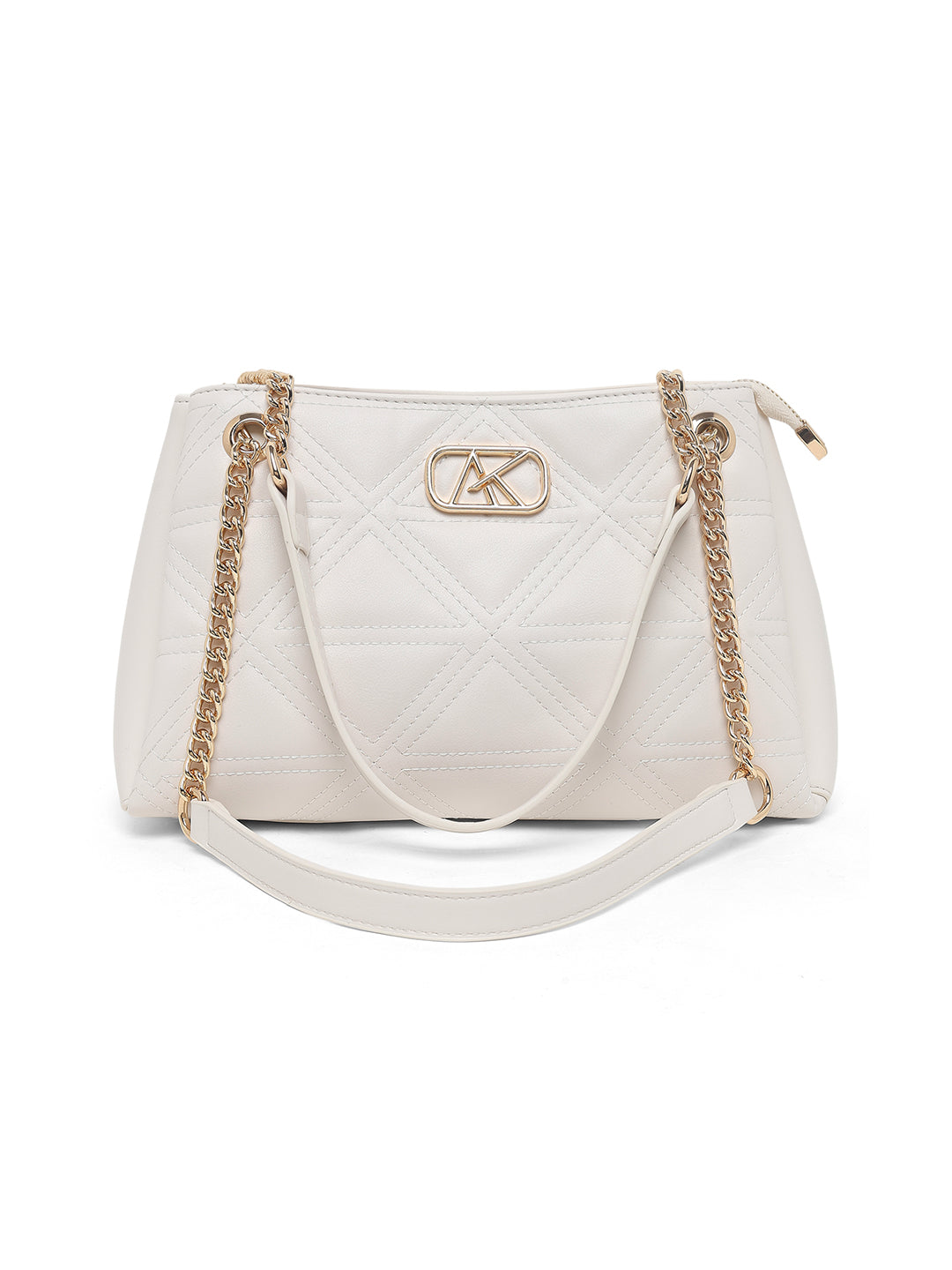 Piccadilly 3 Compartments Small Satchel Bag White