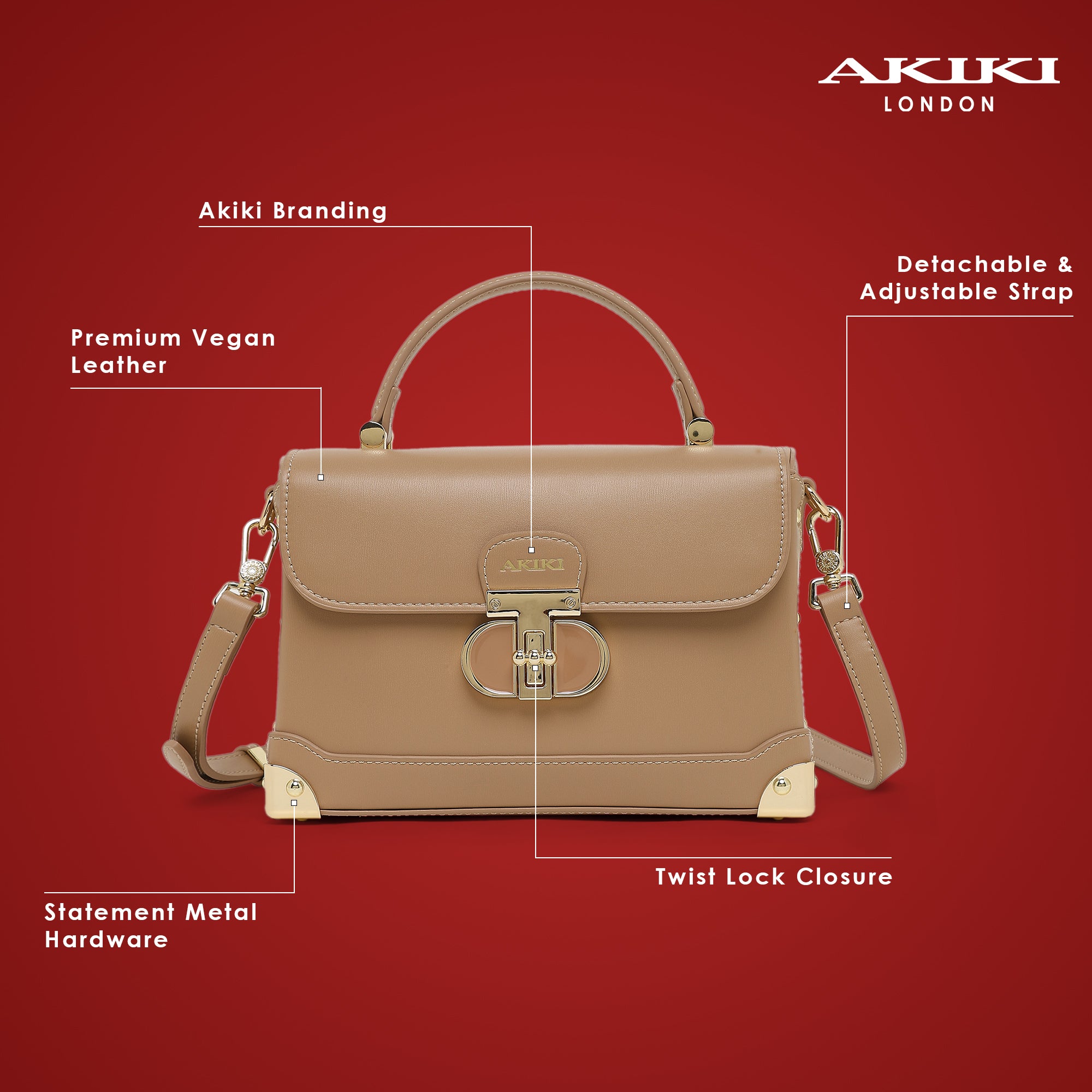 Westminster Small Satchel Bag Beige