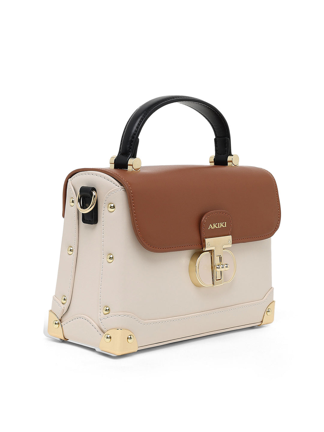 Westminster Small Satchel Bag White/Tan