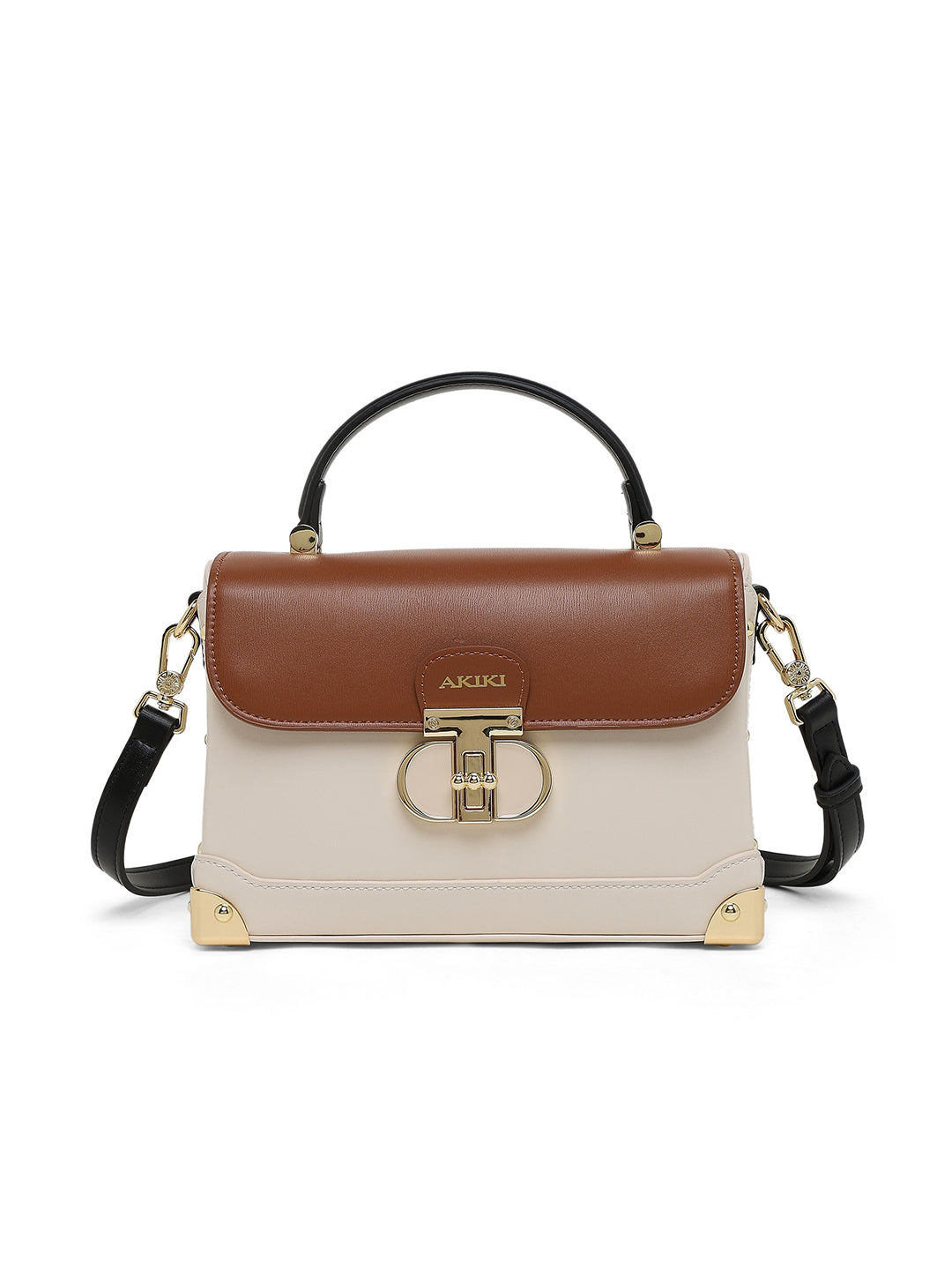 Westminster Small Satchel Bag White/Tan