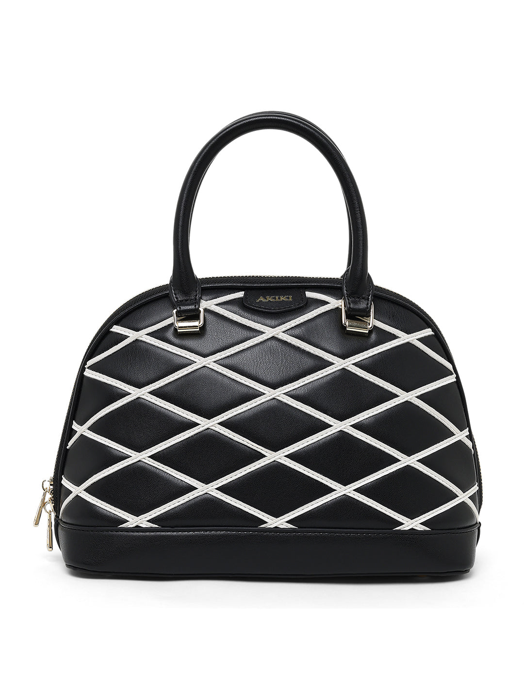 Buckingham Medium Dome Satchel Bag Black