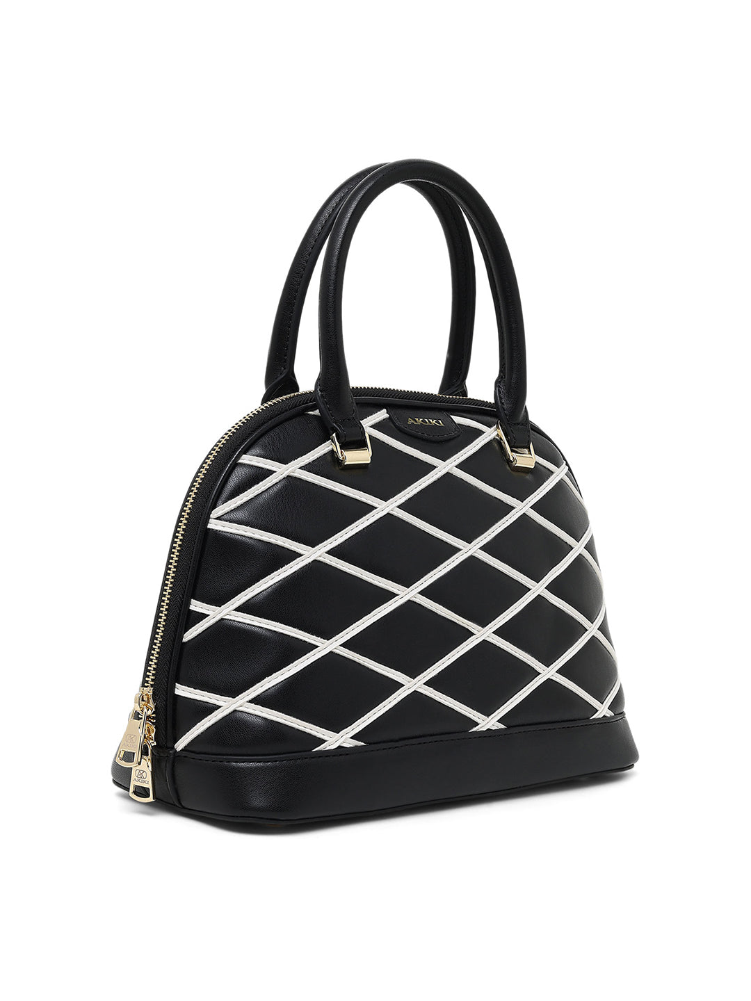 Buckingham Medium Dome Satchel Bag Black