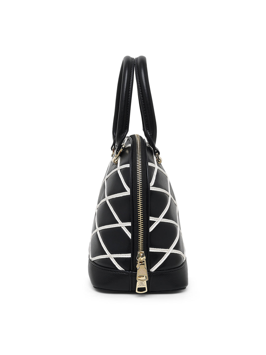 Buckingham Medium Dome Satchel Bag Black