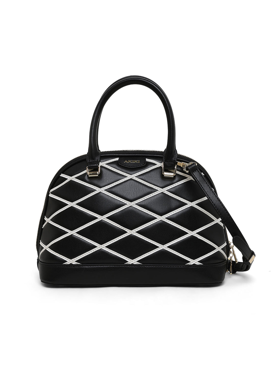 Buckingham Medium Dome Satchel Bag Black