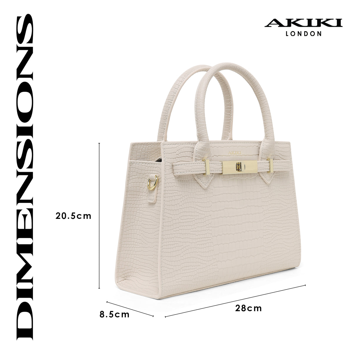 Kensington Medium Satchel Bag White