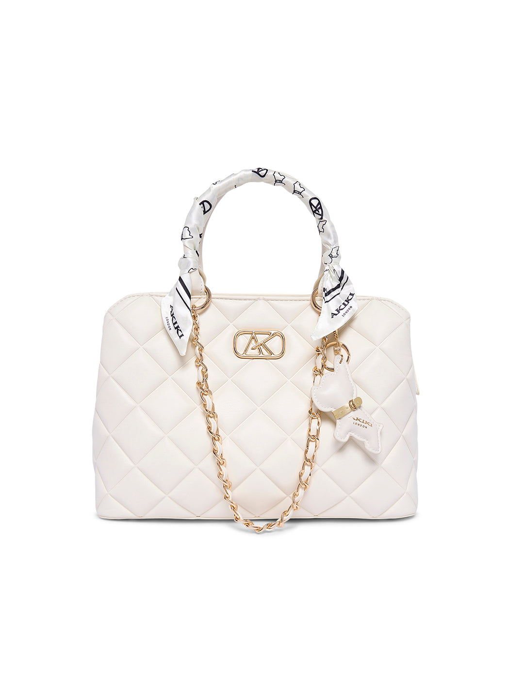 Waterloo 13 Medium Satchel Bag Off White