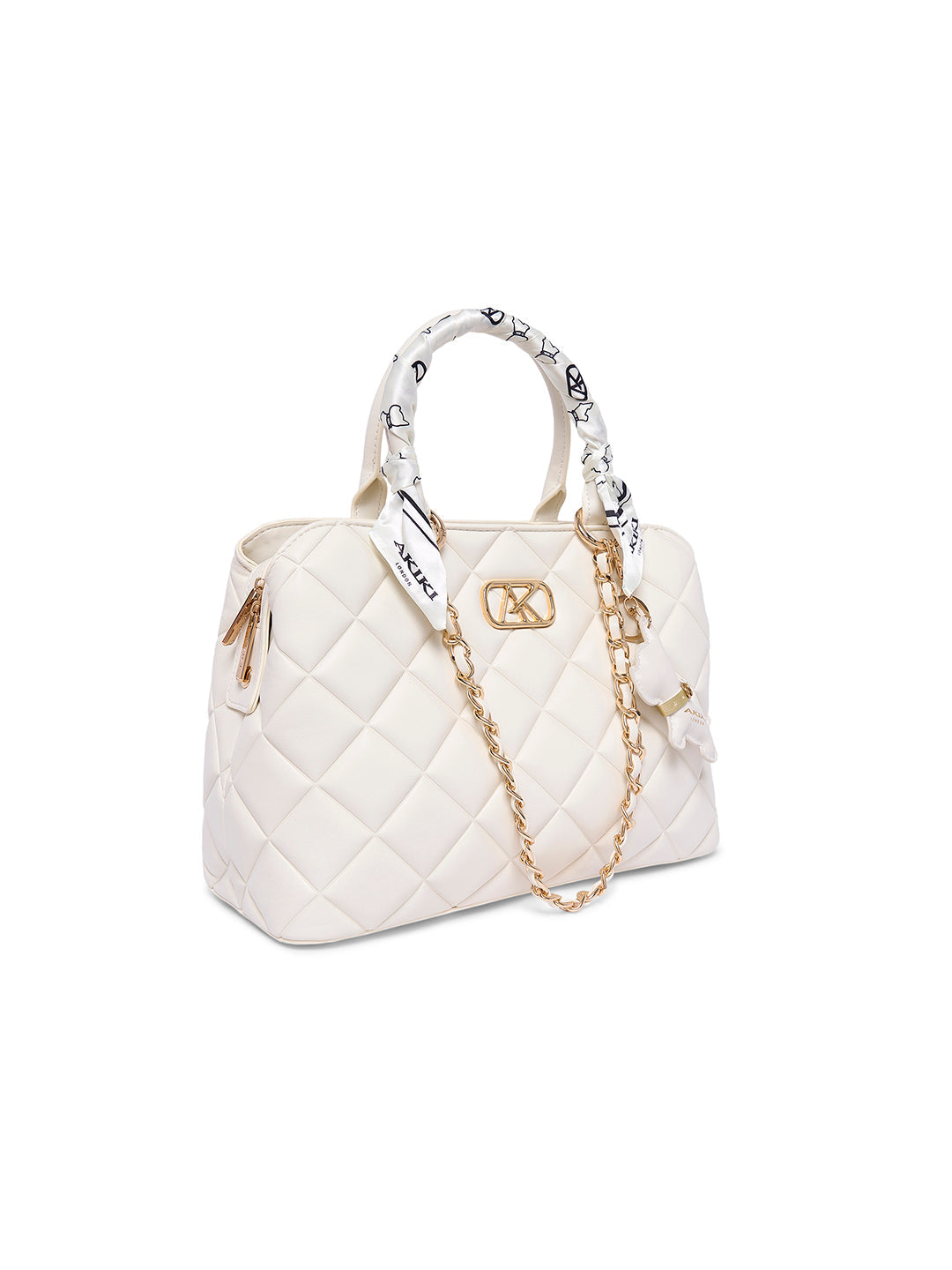 Waterloo 13 Medium Satchel Bag Off White