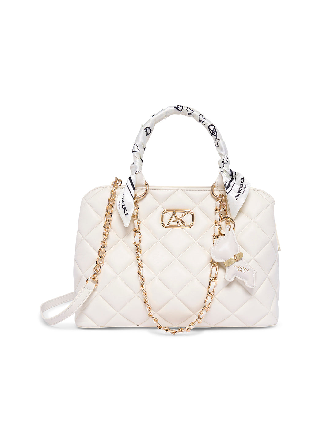 Waterloo 13 Medium Satchel Bag Off White