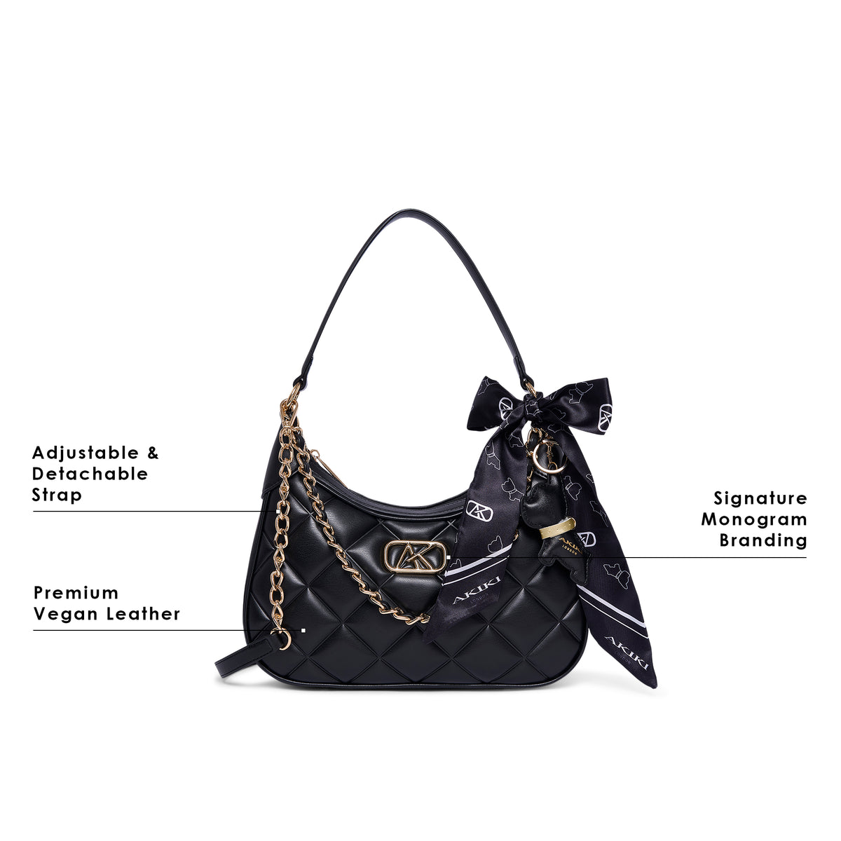 Catford 8 Small Hobo Bag Black