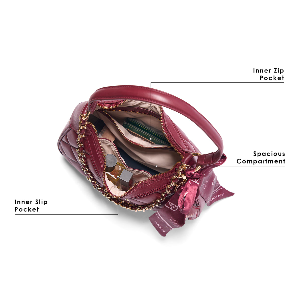 Catford 8 Small Hobo Bag Wine