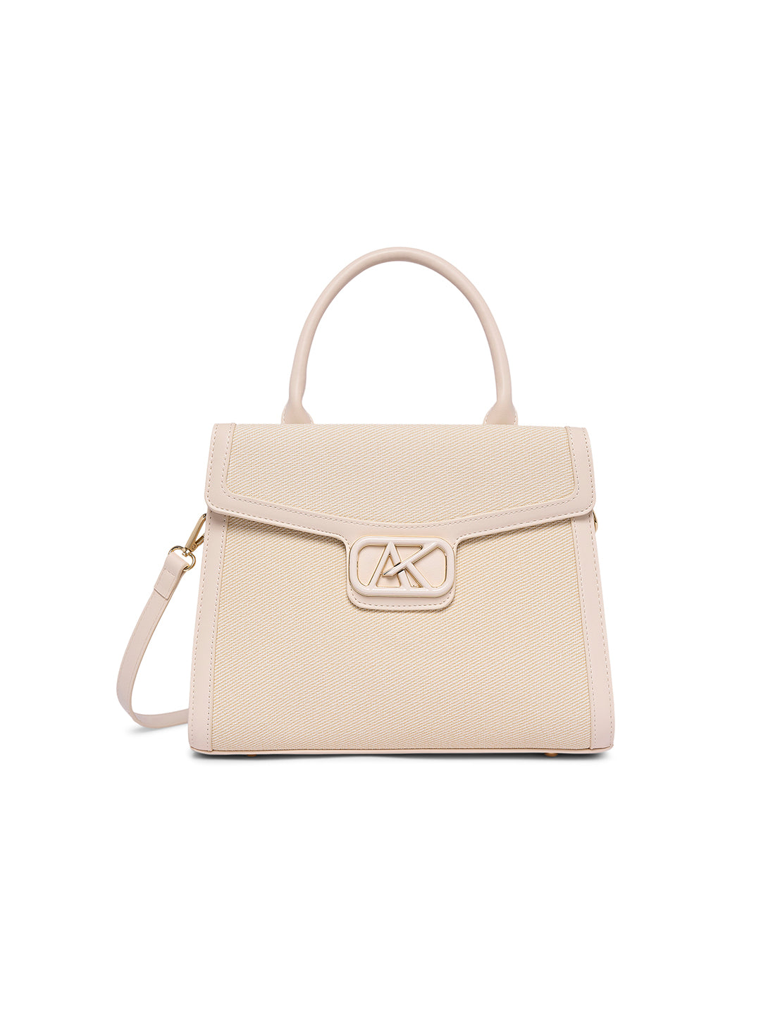 Lambeth 28 Flap Medium Satchel Bag Off White