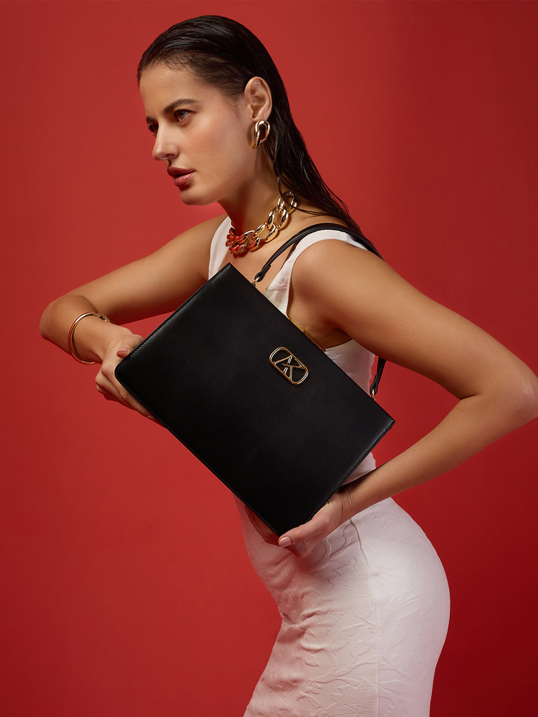 Hackney 30 Frame Medium Handbag Black