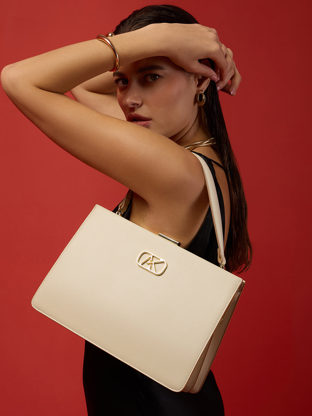 Hackney 30 Frame Medium Handbag Off White