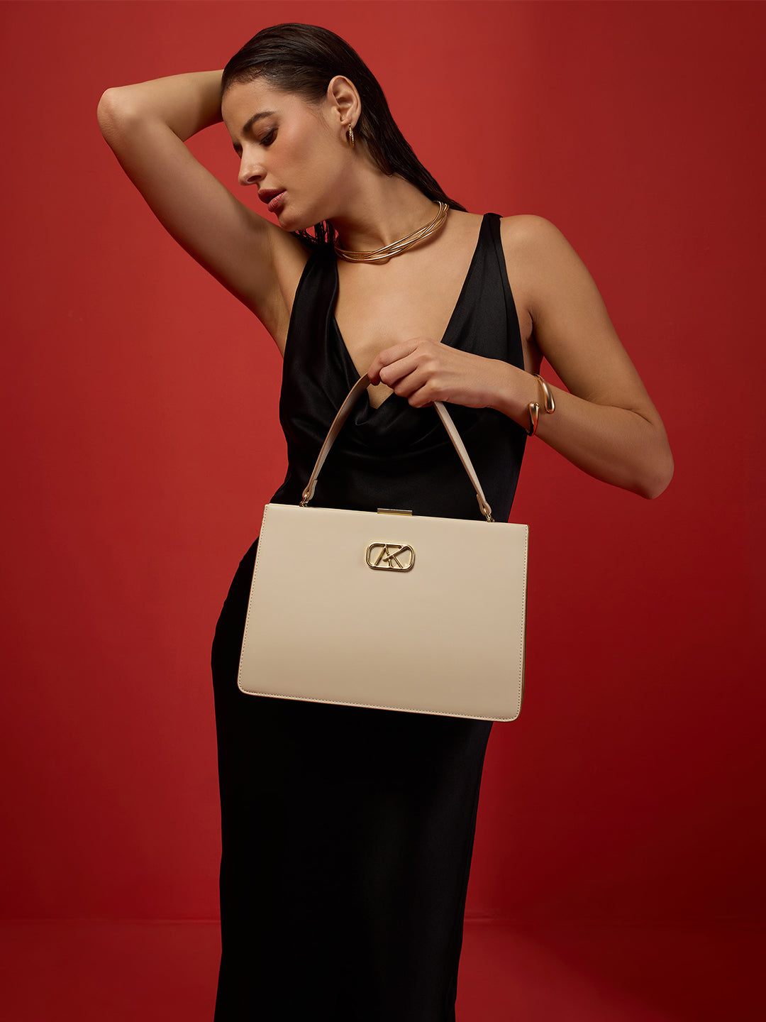 Hackney 30 Frame Medium Handbag Off White