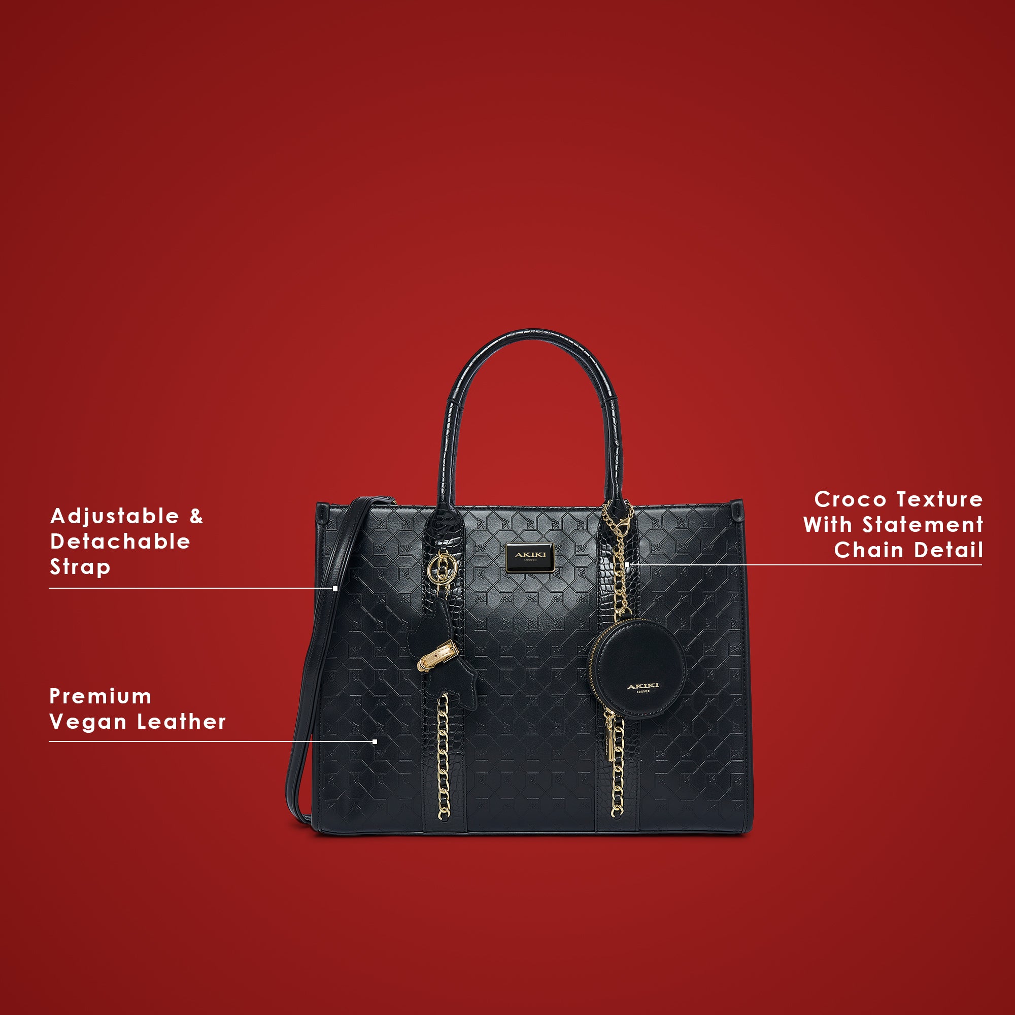 Hounslow 39 Box Large Handbag Black