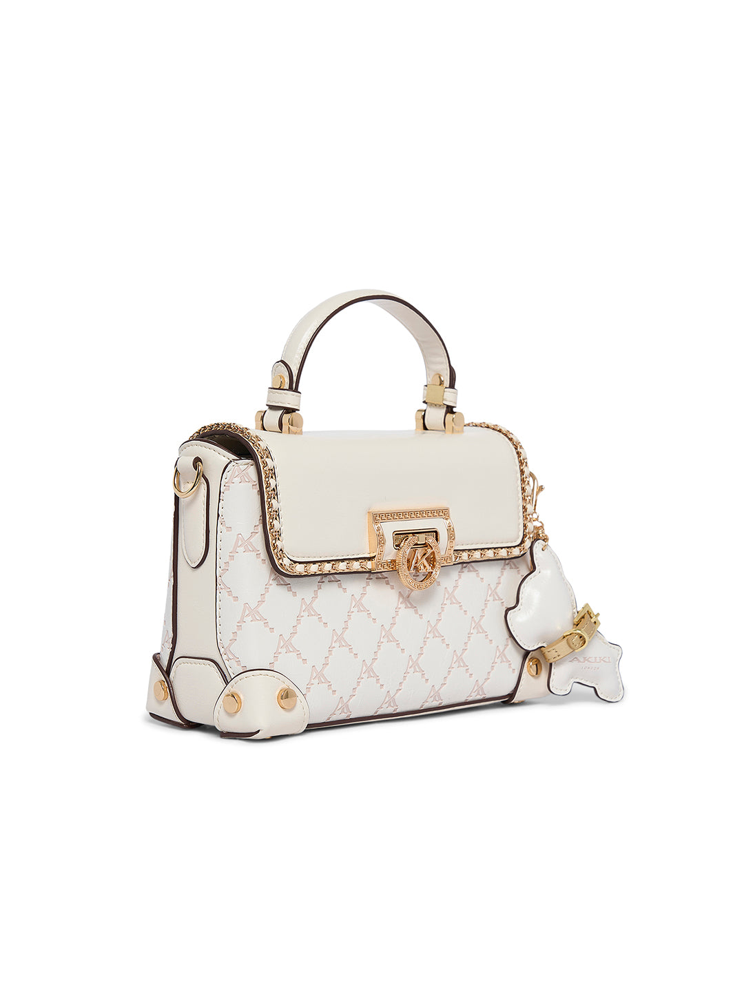 Hampton 22 Flap Small Satchel Bag White