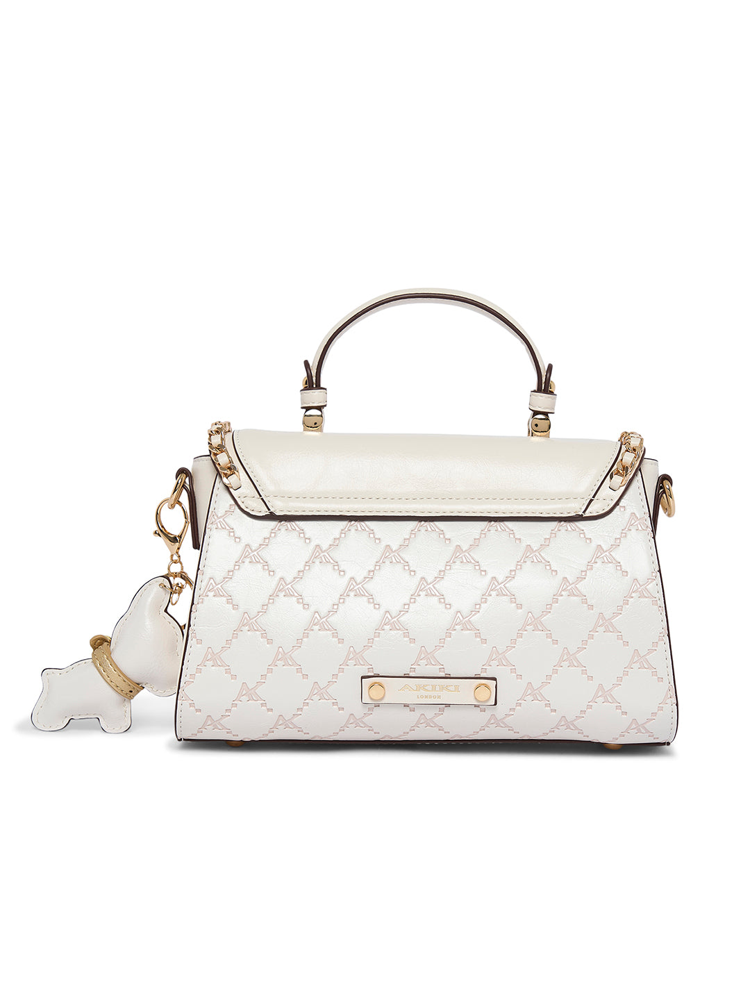 Heston 24 Flap Medium Satchel Bag White