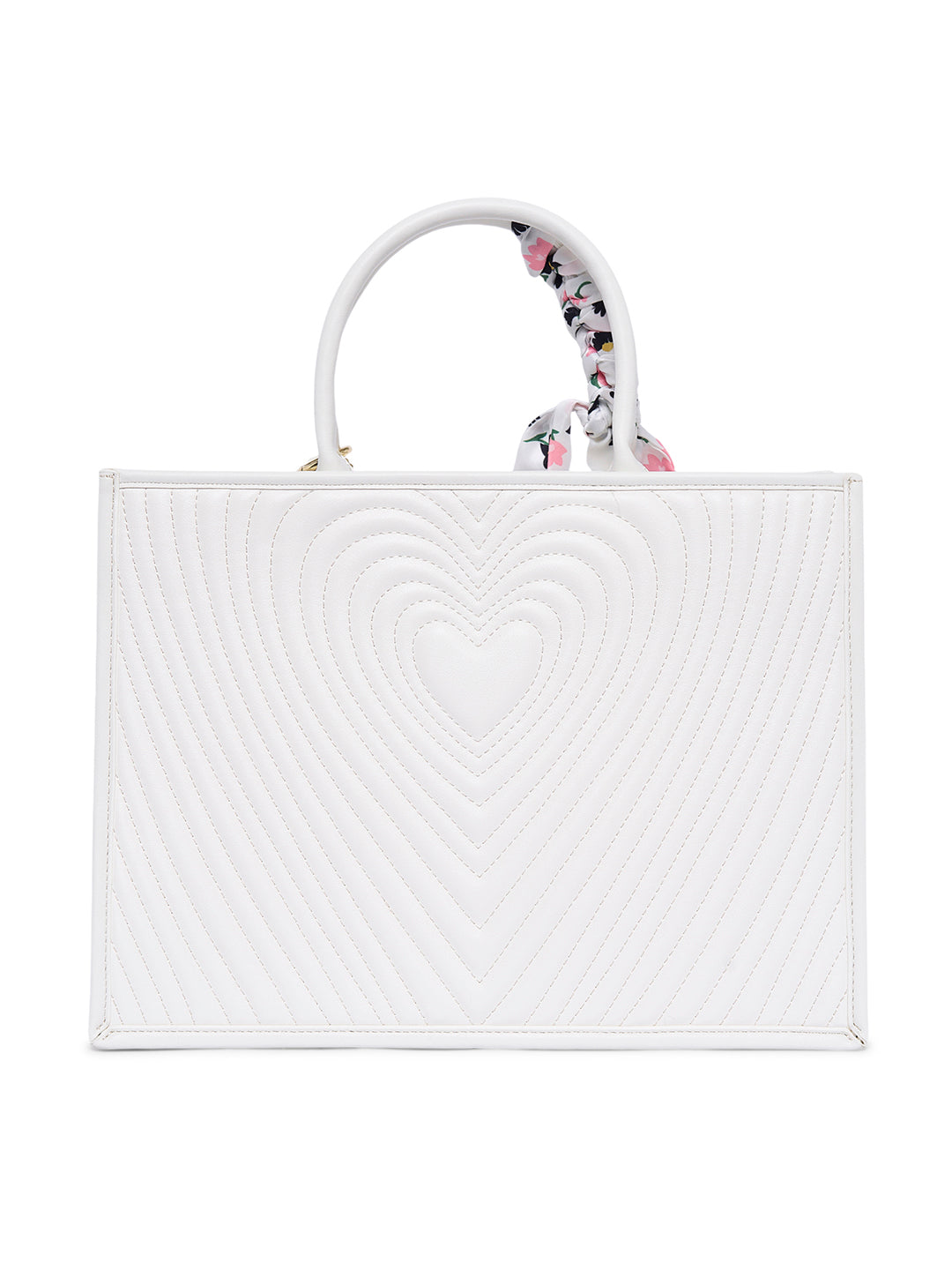Heartley Large Satchel Bag White