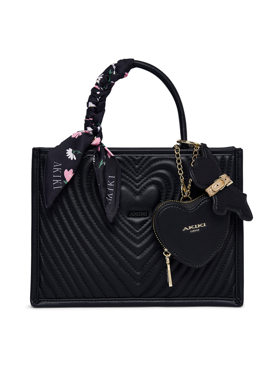 Heartley Medium Satchel Bag Black