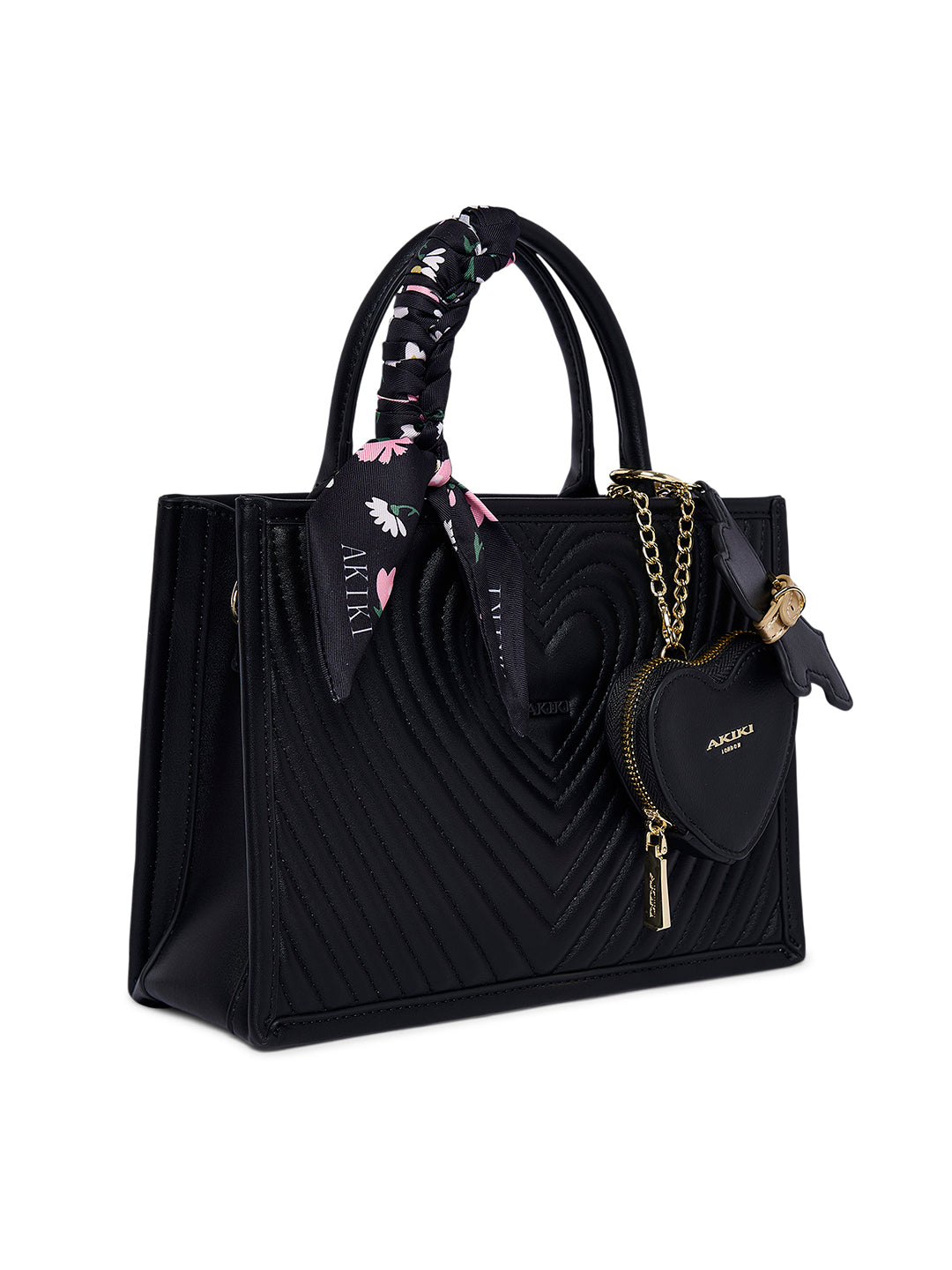 Heartley Medium Satchel Bag Black