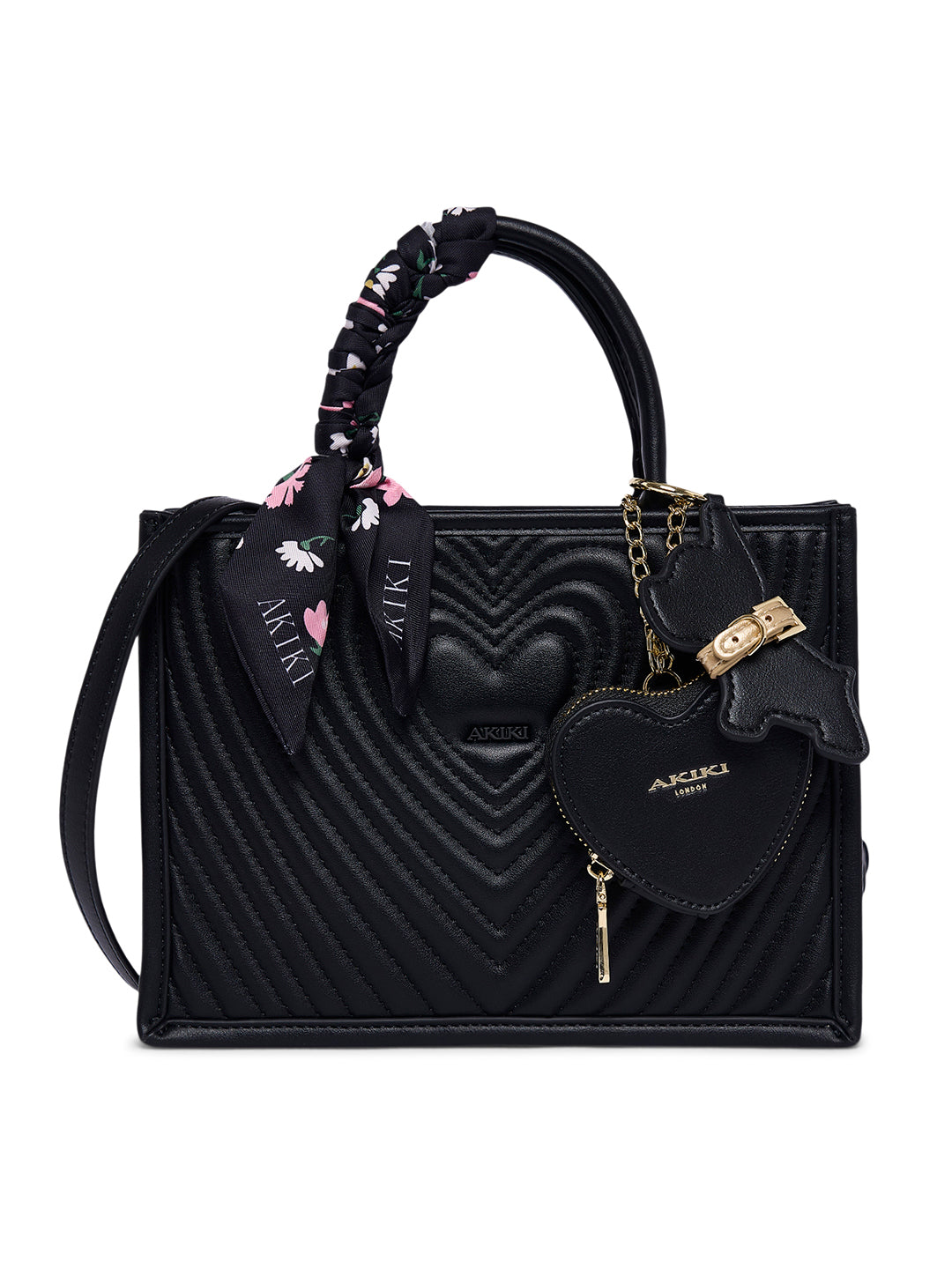 Heartley Medium Satchel Bag Black