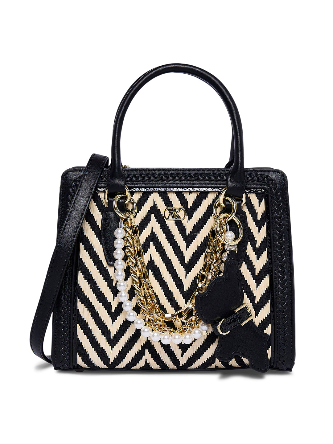 Jacqley Medium Satchel Bag Black
