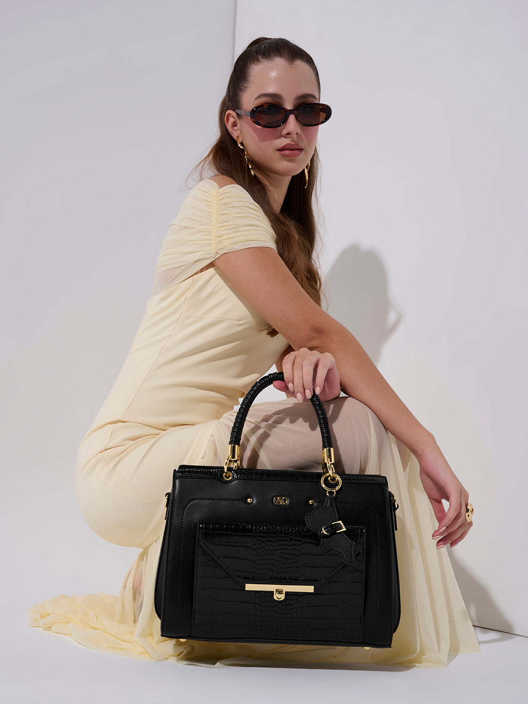 Hambledon Medium Satchel Bag Black