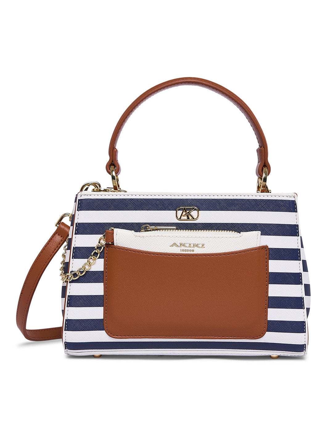 Croydon 3C Small Satchel Bag Nautical/Tan