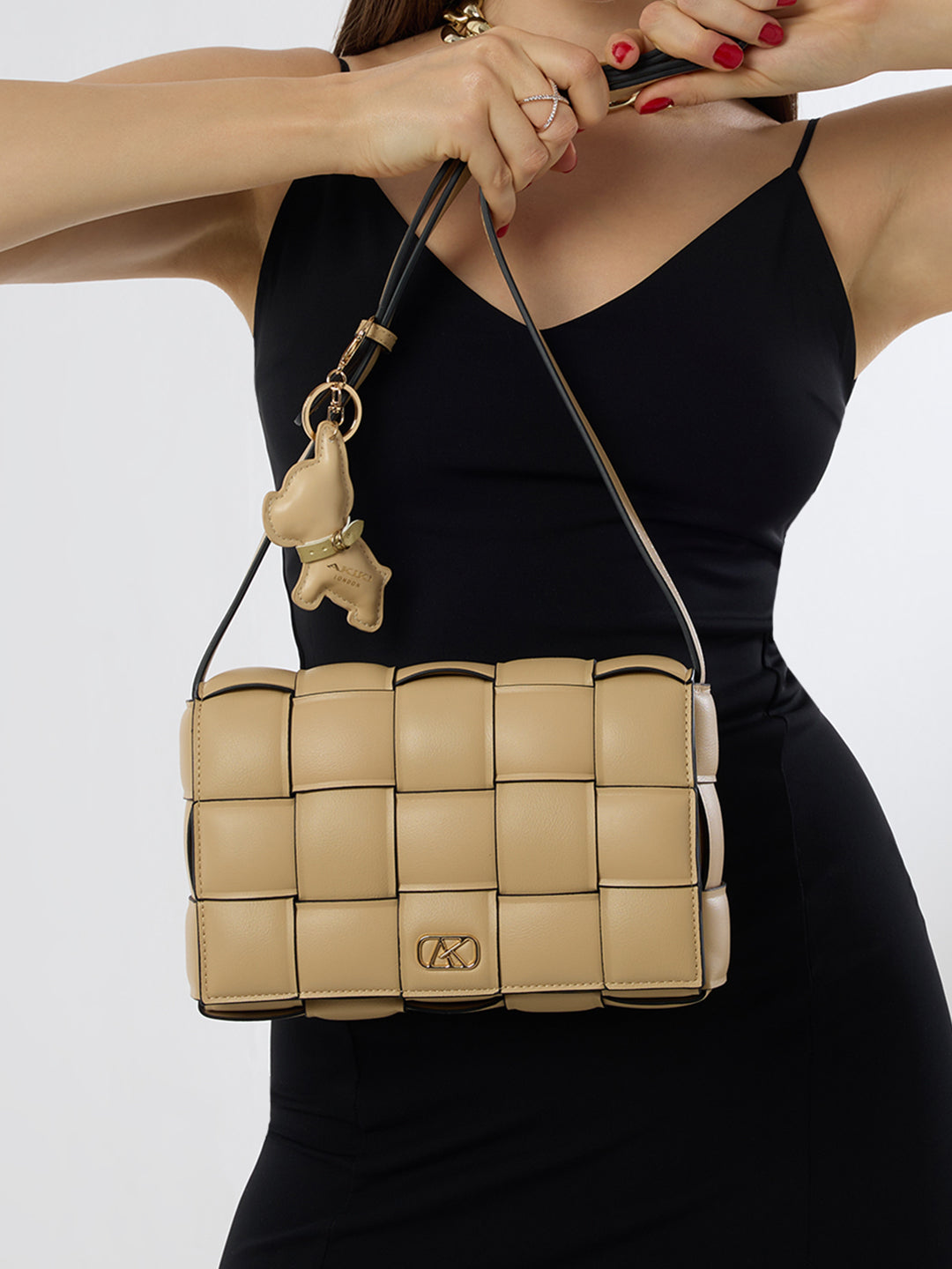 Ealing 24 Small Flap Sling Bag Beige