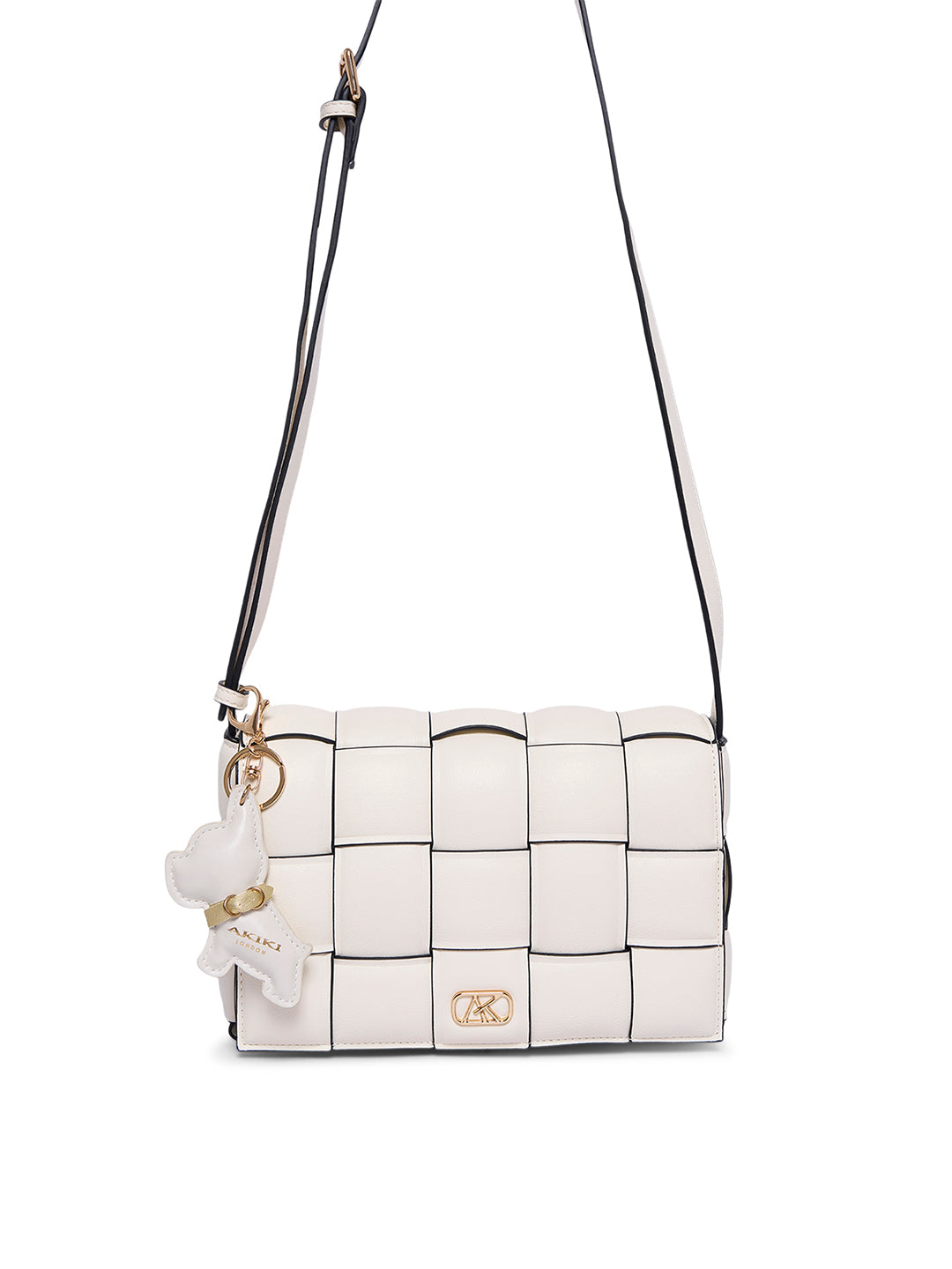 Ealing 24 Small Flap Sling Bag Off White