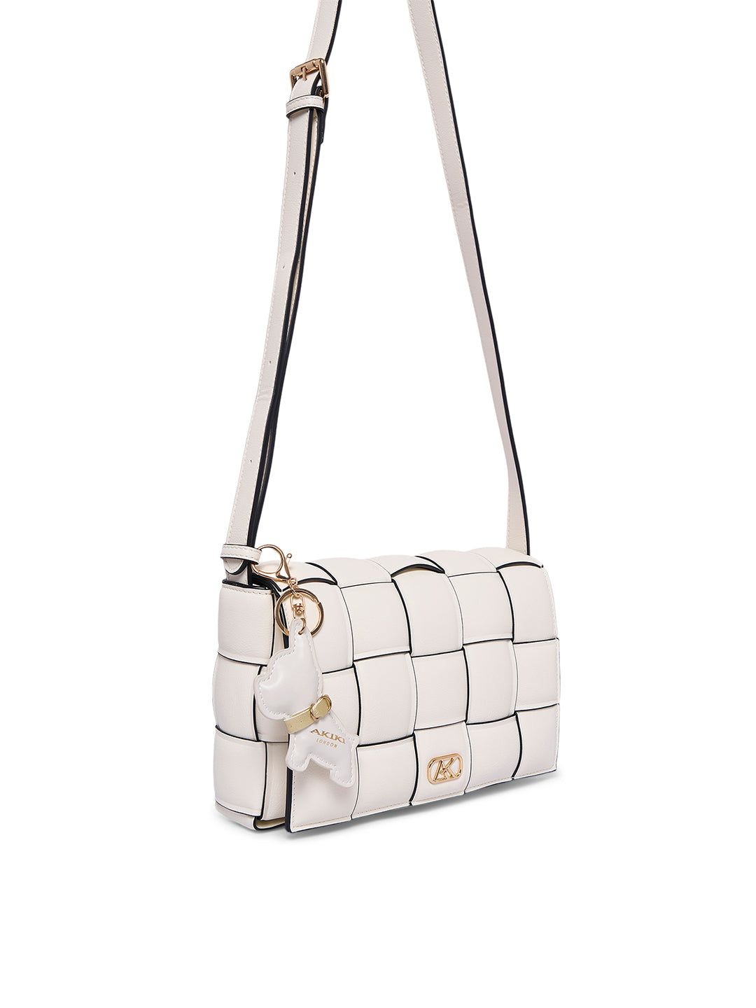 Ealing 24 Small Flap Sling Bag Off White