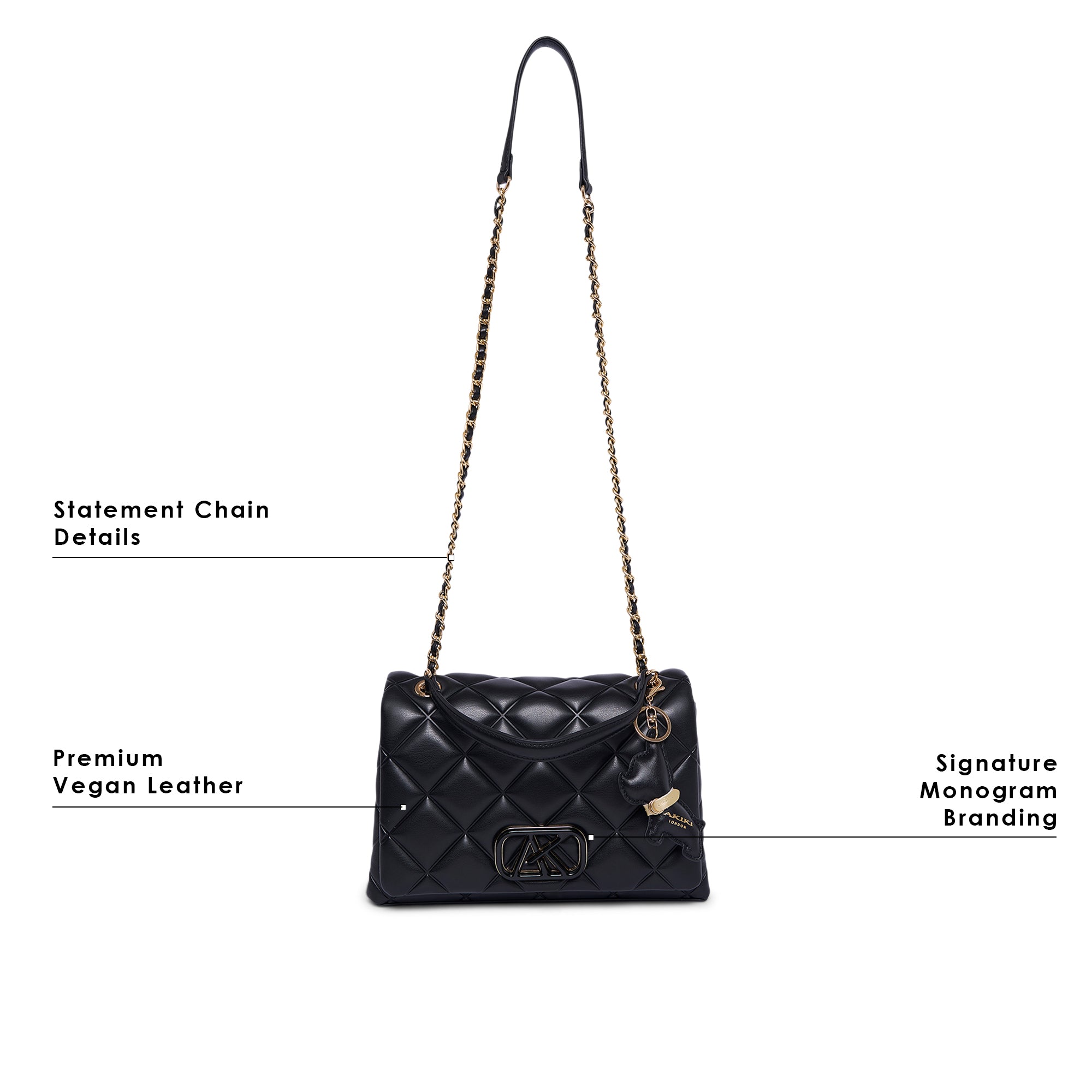 Danson 26 Small Flap Sling Bag Black