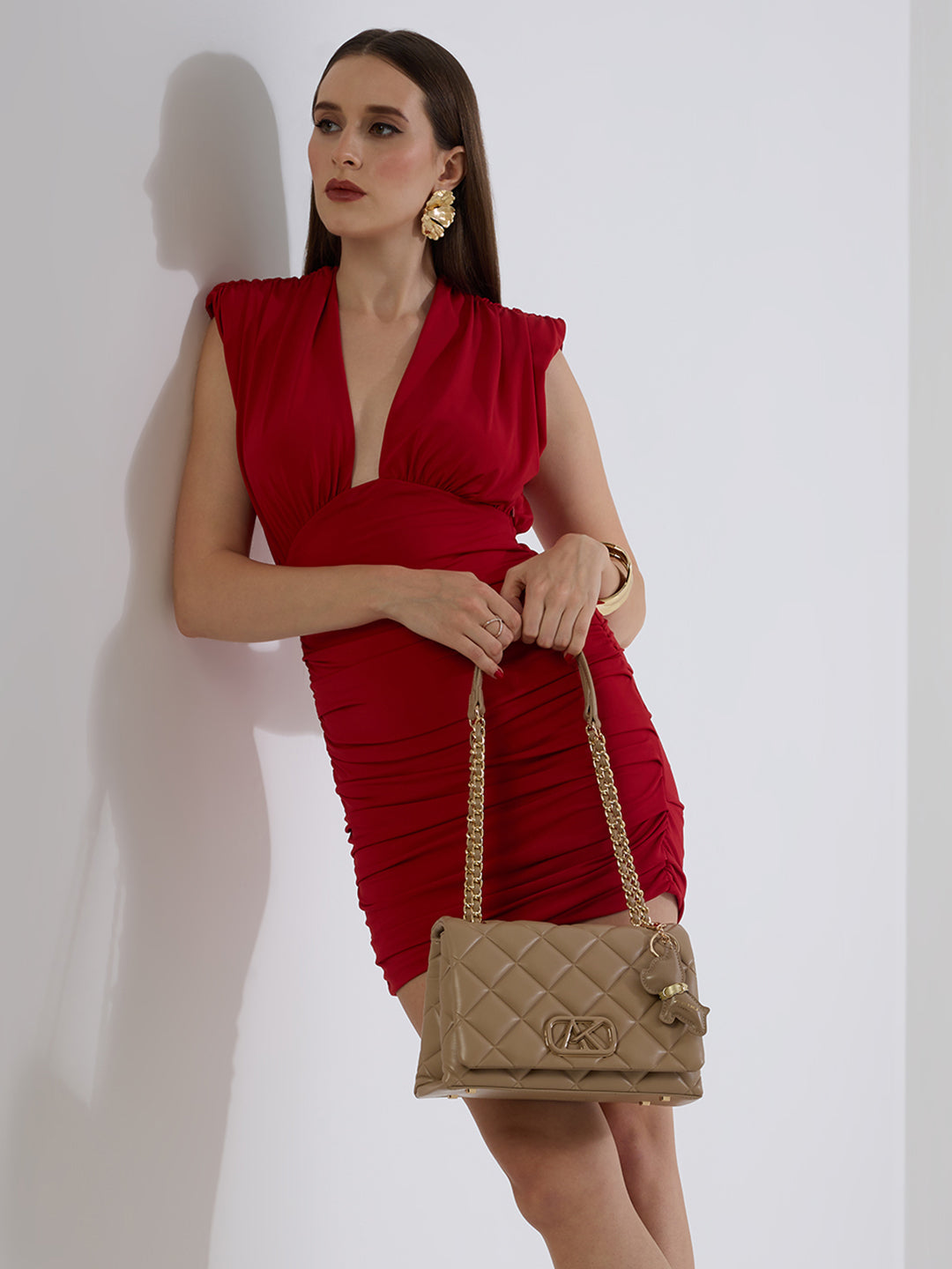 Danson 26 Small Flap Sling Bag Beige