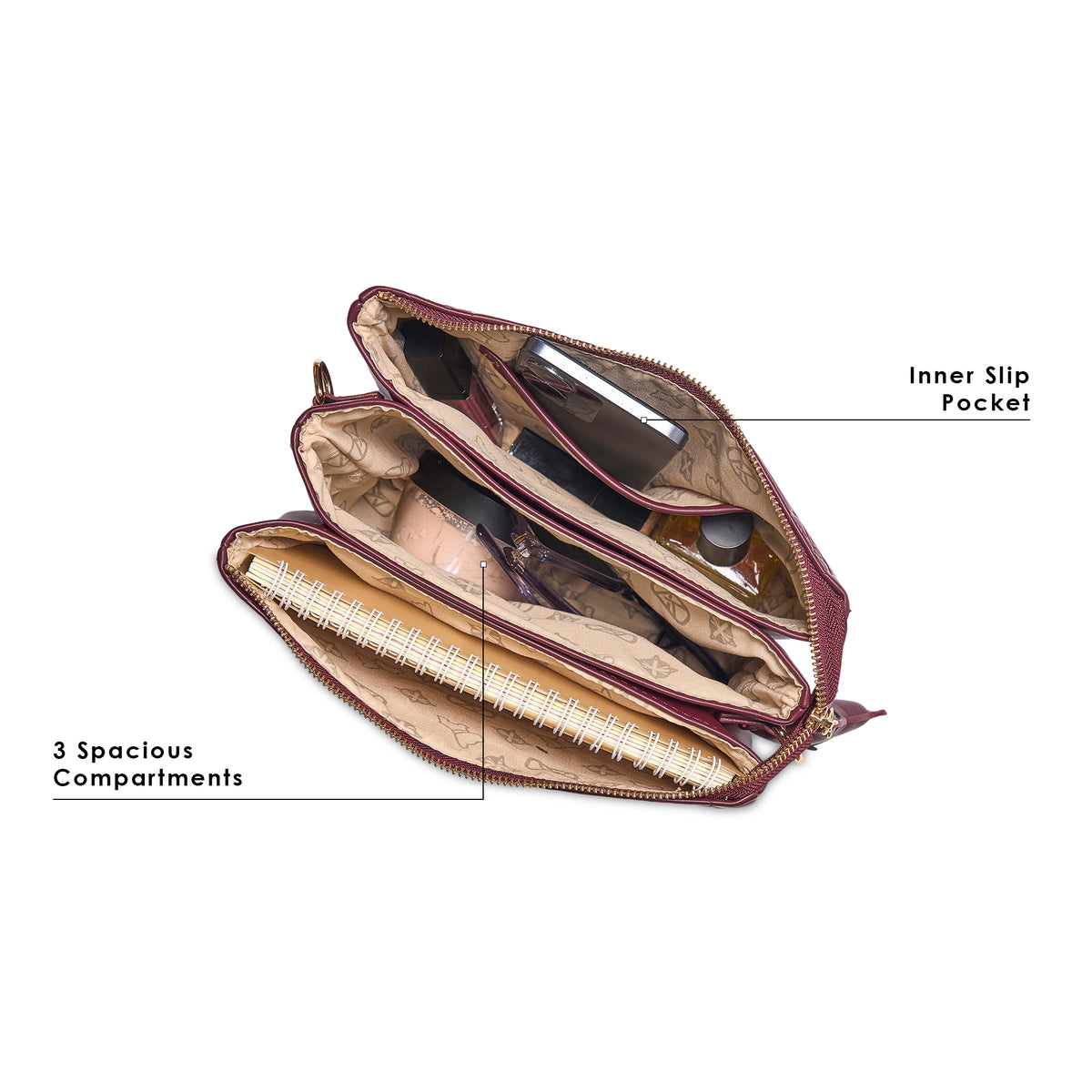 Purely 25 Medium Sling Bag Maroon