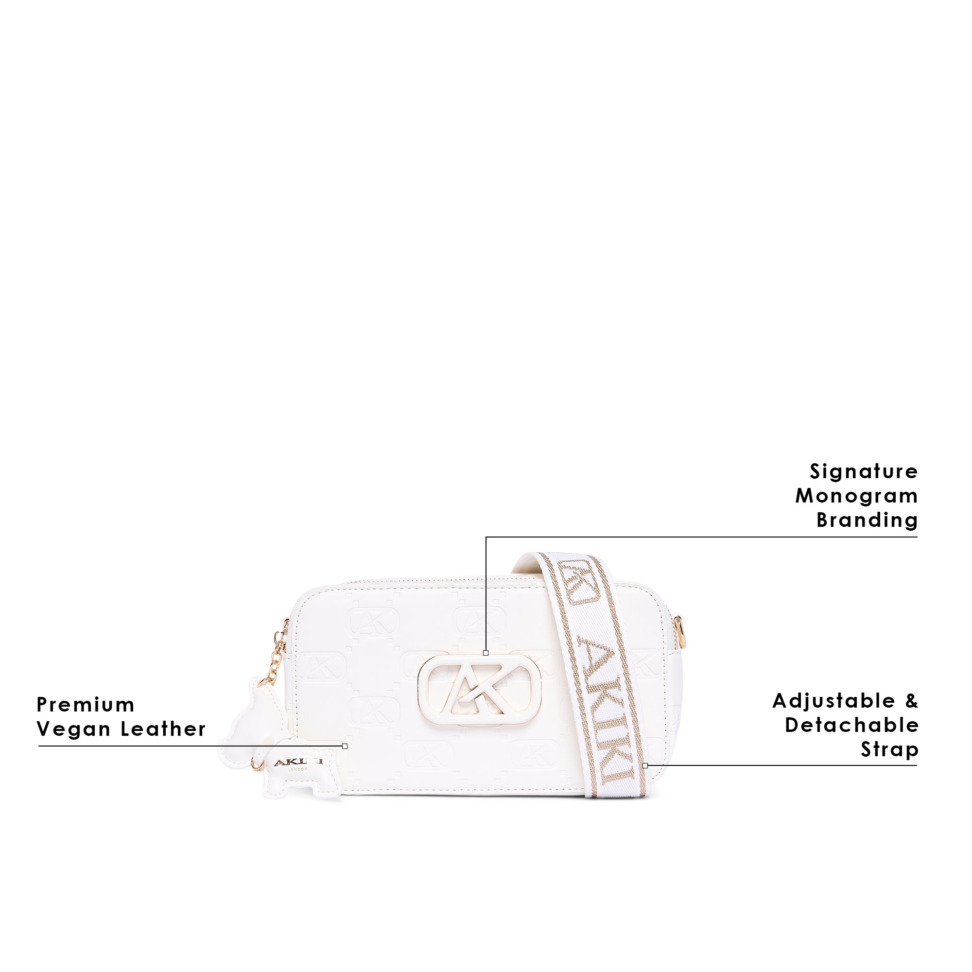 Kew 22 Box Small Sling Bag White