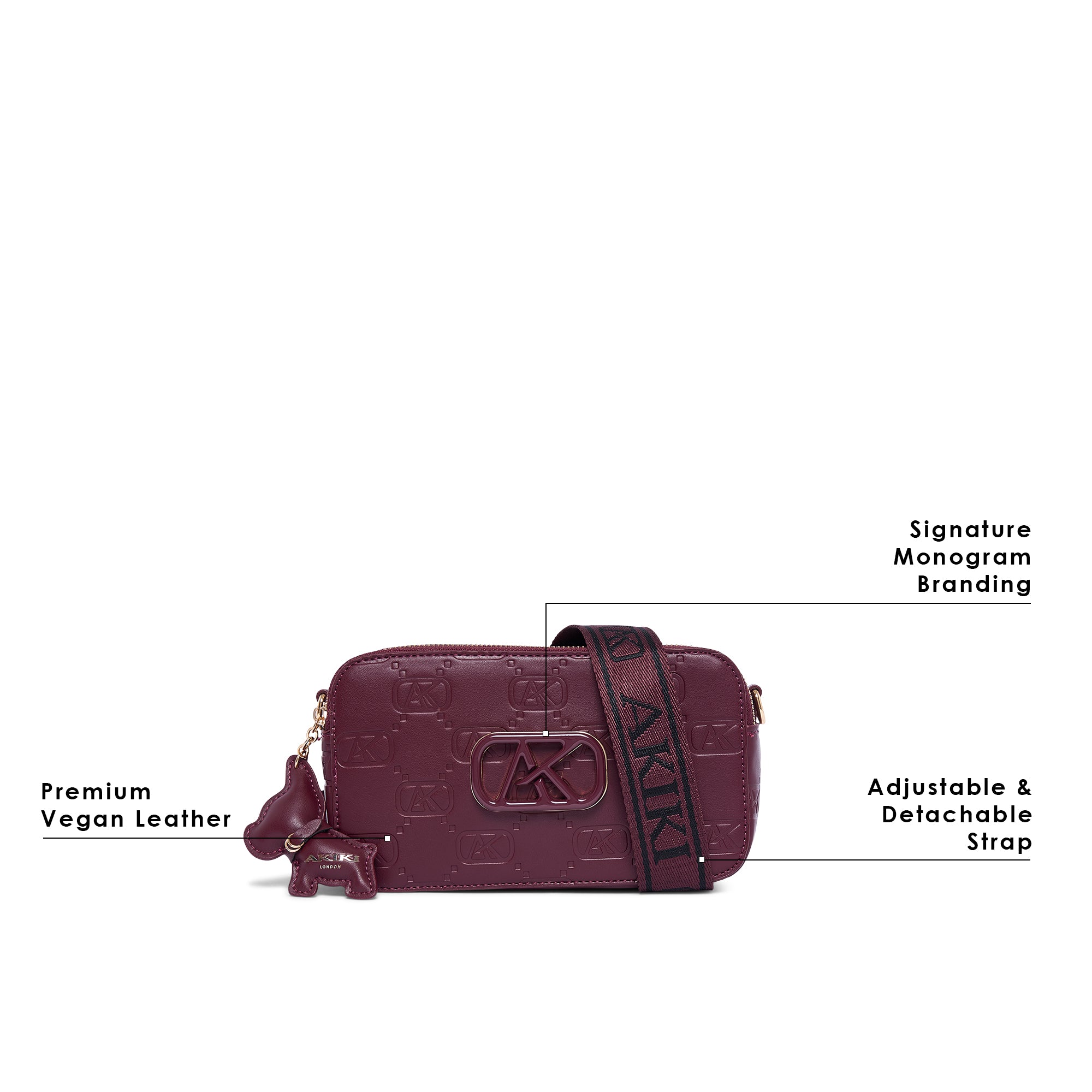 Kew 22 Box Small Sling Bag Maroon