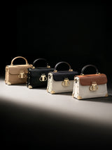 Westminster Small Satchel Bag White/Tan