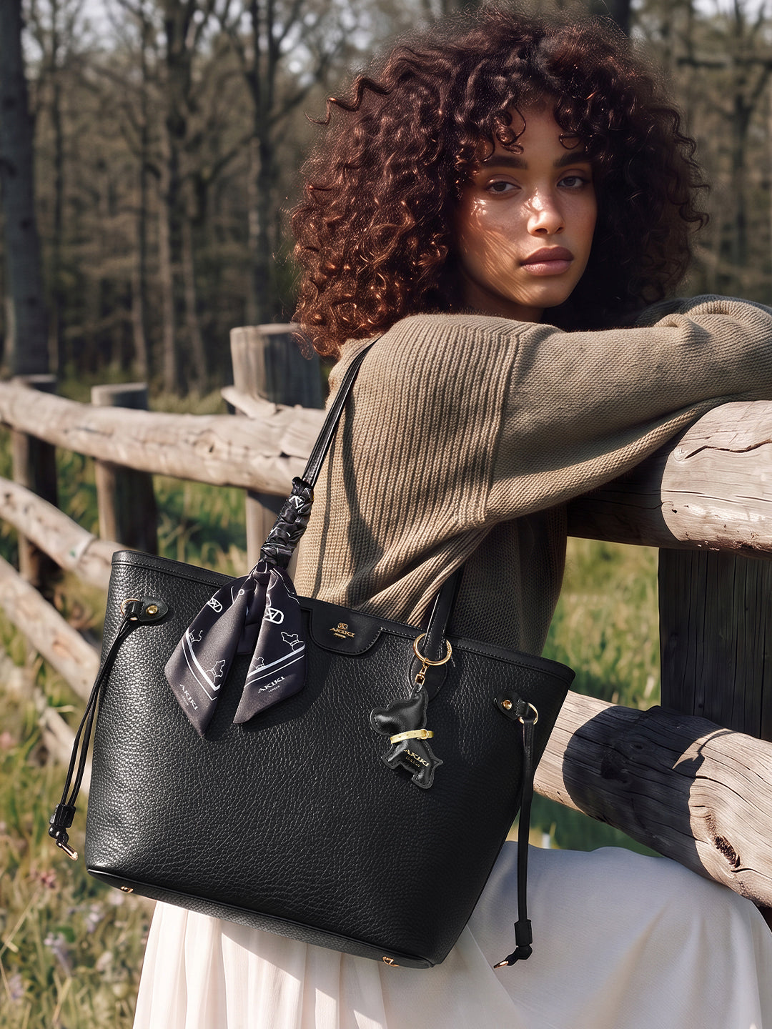 Norwood Large Black Tote Bag