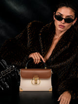 Westminster Small Satchel Bag White/Tan
