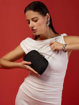 Barnet Small Frame Clutch Black