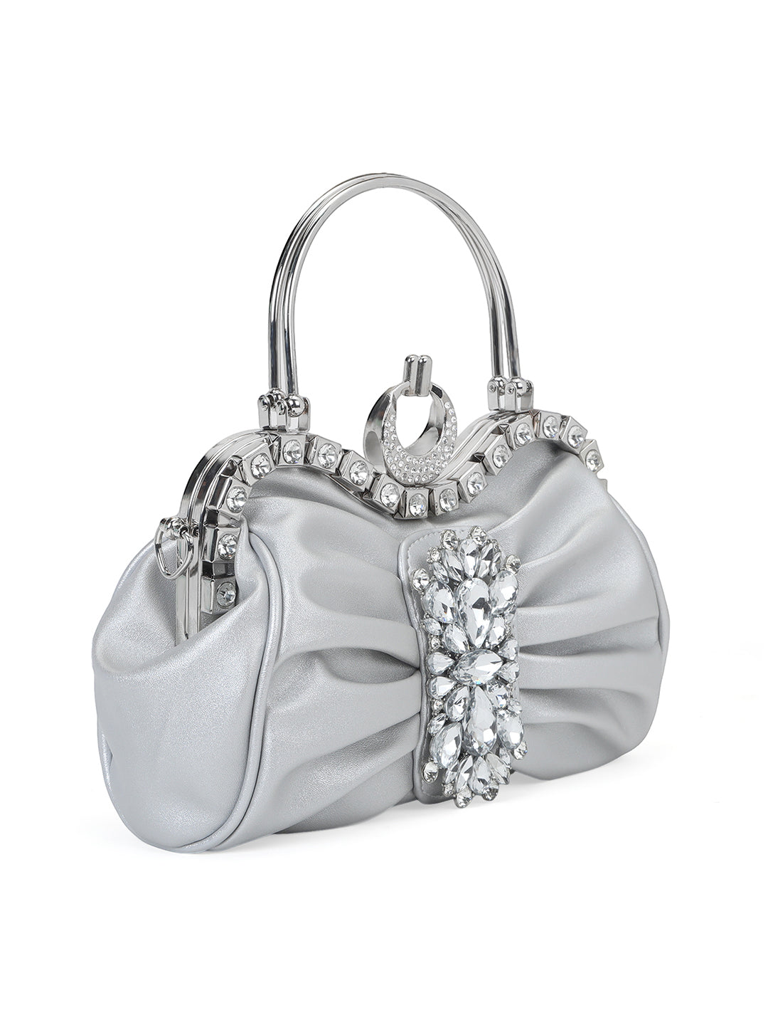 Kingston Small Frame Clutch Silver