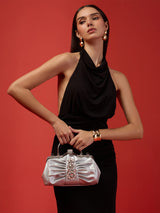 Ealing Small Handle Clutch Silver