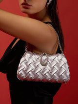 Suton Small Flap Clutch Silver