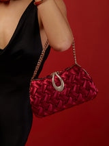 Suton Small Flap Clutch Maroon
