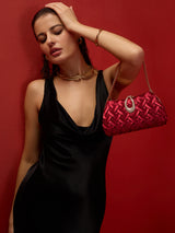 Suton Small Flap Clutch Maroon